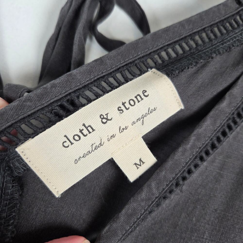 Anthropologie Cloth & Stone Charcoal Gray Sleeveless‎ Julianna Jumpsuit Size M - Picture 9 of 11